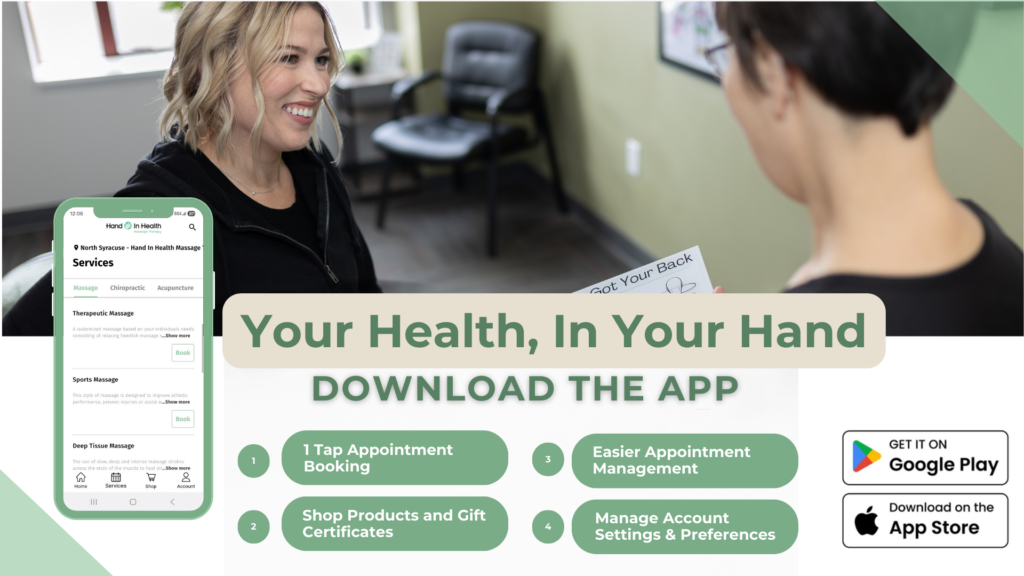 Download the Hand in Health App on the App Store | Hand in Health Massage Therapy