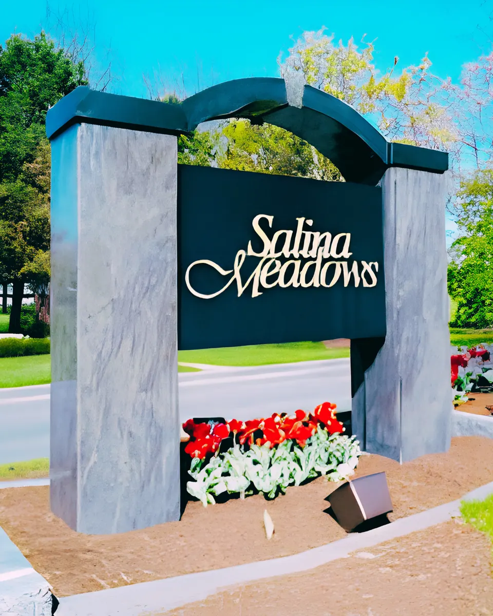 Salina Meadows entrance sign in Syracuse, NY, the future home of Hand in Health